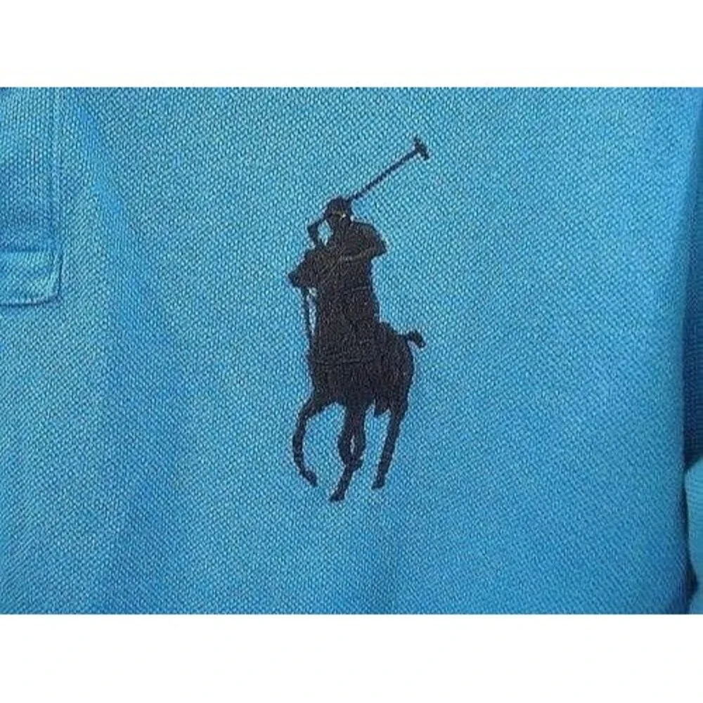 Polo Ralph Lauren Big Pony Polo Shirt Blue Black Black Embroidered Logo M
